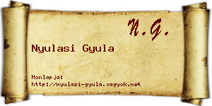 Nyulasi Gyula névjegykártya
